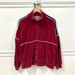 80s Vintage Fred Perry Velour Felt Track Jacket Large
